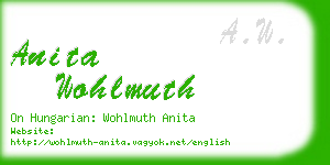anita wohlmuth business card